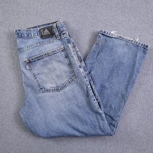 Levis Silvertab Jeans 36x30 Baggy Blue Fade Distressed Vintage Y2K 2003 Slanted
